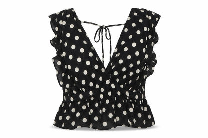 Womens UK Size 8 Topshop Black Wrap Blouse
