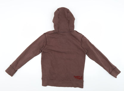 100% green Boys Brown Geometric  Pullover Hoodie Size 10 Years