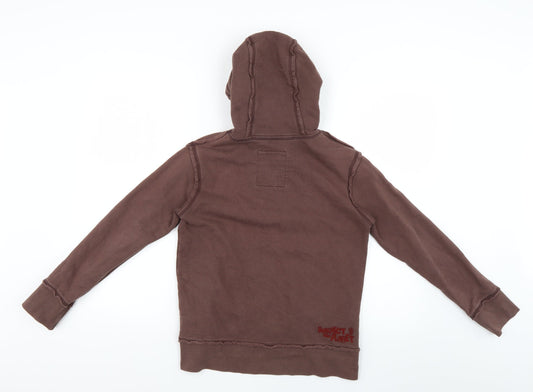 100% green Boys Brown Geometric  Pullover Hoodie Size 10 Years