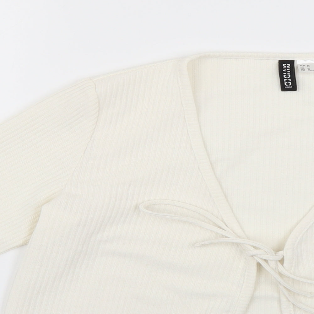 Womens UK Size M Divided Beige Cardigan Jumper