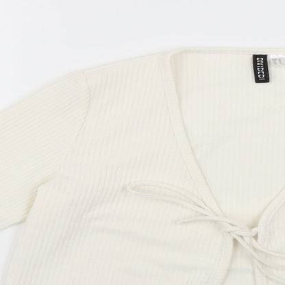 Womens UK Size M Divided Beige Cardigan Jumper