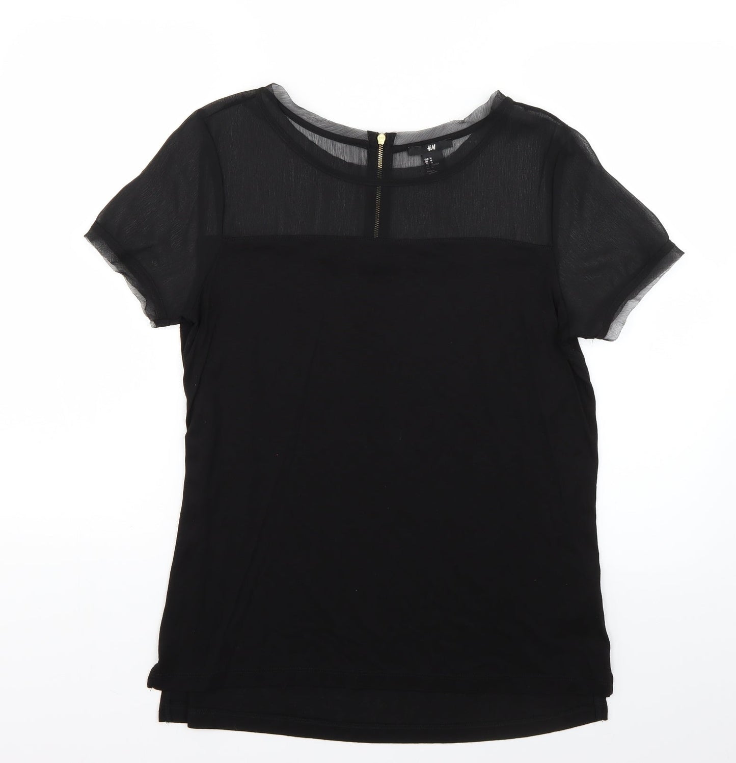 Womens UK Size M H&M Black Basic Blouse