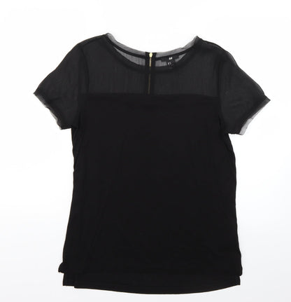 Womens UK Size M H&M Black Basic Blouse
