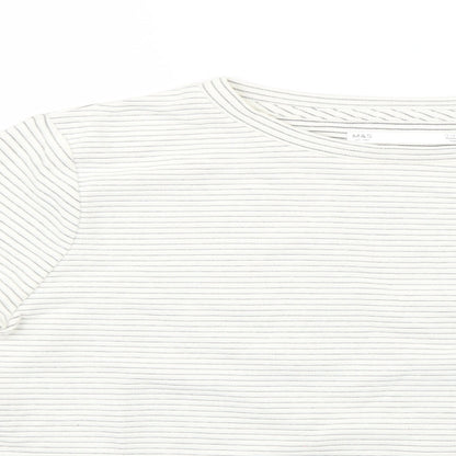Marks and Spencer Girls White Striped Knit Pullover Jumper Size 13-14 Years
