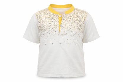 J Infants Boys White Animal Print  Basic Polo Size 6-9 Months