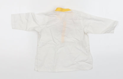 J Infants Boys White Animal Print  Basic Polo Size 6-9 Months