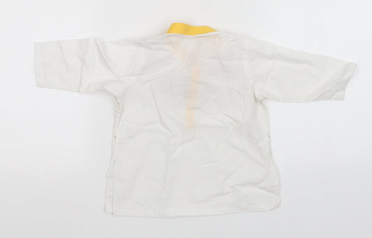 J Infants Boys White Animal Print  Basic Polo Size 6-9 Months