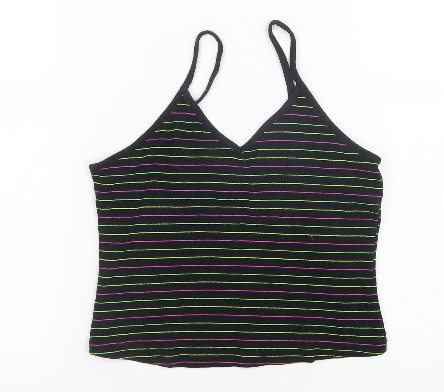 primark  Womens Multicoloured Striped  Cropped T-Shirt Size XS