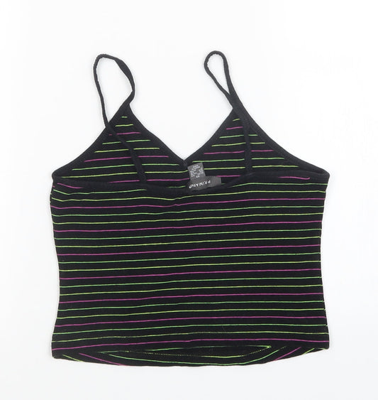 primark  Womens Multicoloured Striped  Cropped T-Shirt Size XS