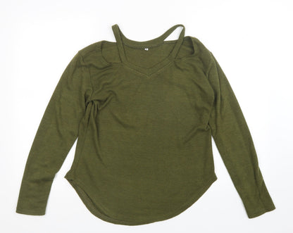 Womens UK Size M Preworn Green Pullover Jumper