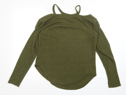 Womens UK Size M Preworn Green Pullover Jumper