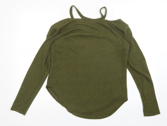 Womens UK Size M Preworn Green Pullover Jumper