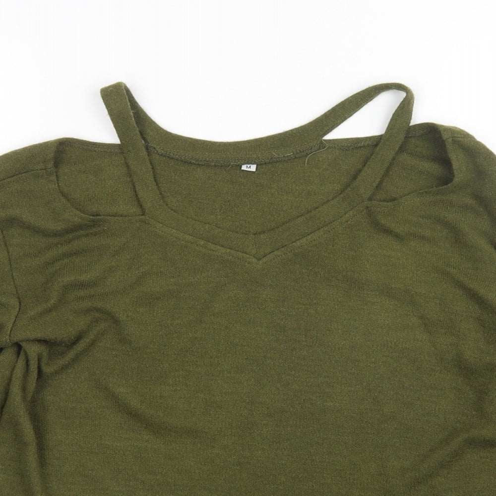 Womens UK Size M Preworn Green Pullover Jumper