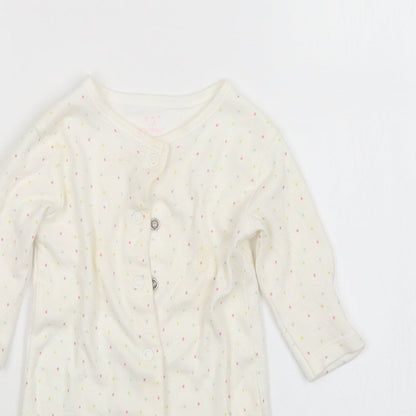 Earlydays Girls White Polka Dot  Babygrow One-Piece Size Newborn