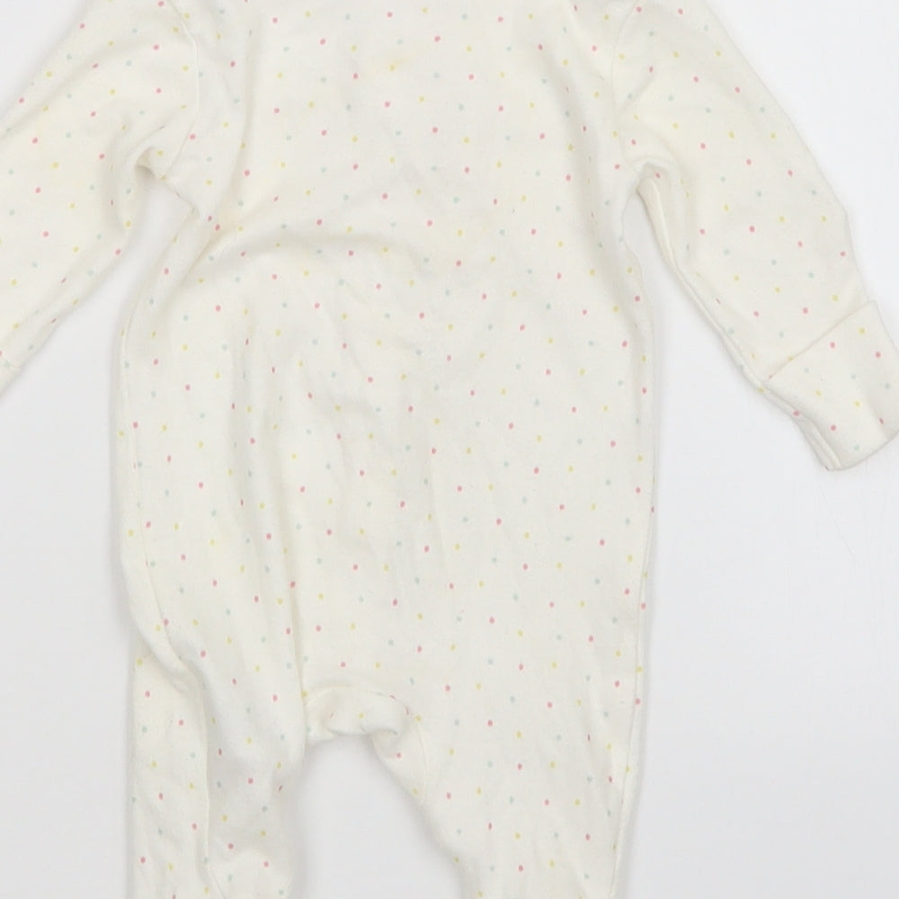 Earlydays Girls White Polka Dot  Babygrow One-Piece Size Newborn