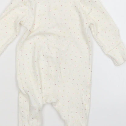 Earlydays Girls White Polka Dot  Babygrow One-Piece Size Newborn