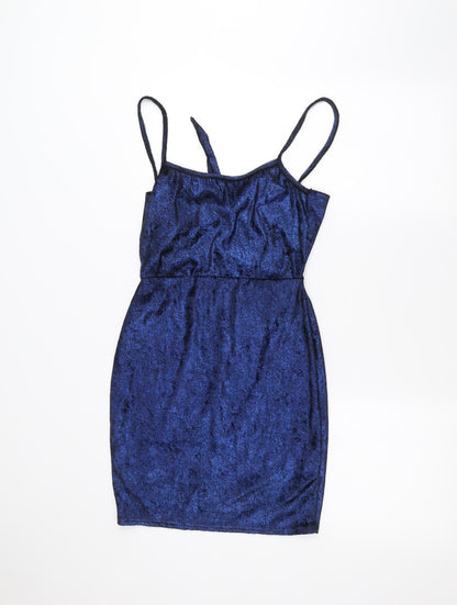 PRETTYLITTLETHING Womens Blue   Pencil Dress  Size 10