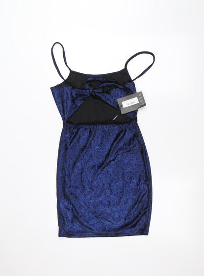 PRETTYLITTLETHING Womens Blue   Pencil Dress  Size 10