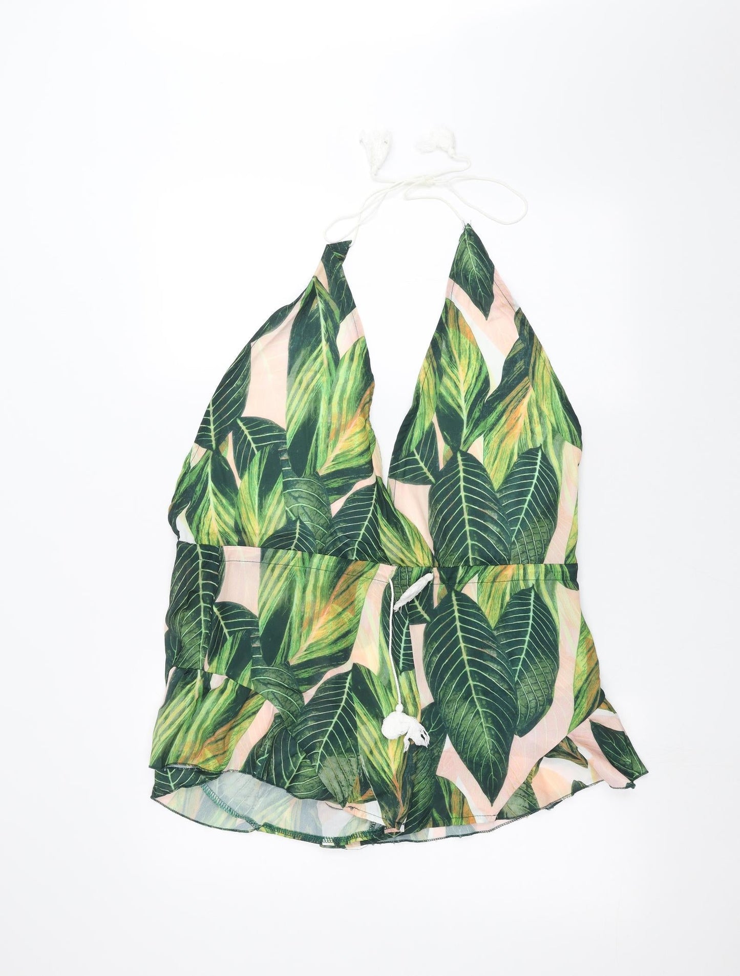 Womens UK Size S Zaful Green Basic Blouse
