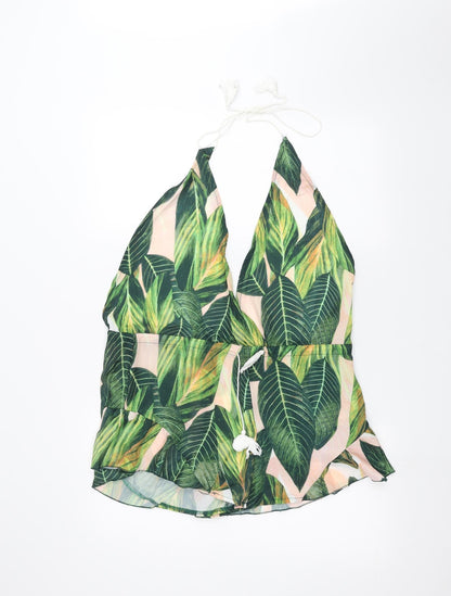 Womens UK Size S Zaful Green Basic Blouse