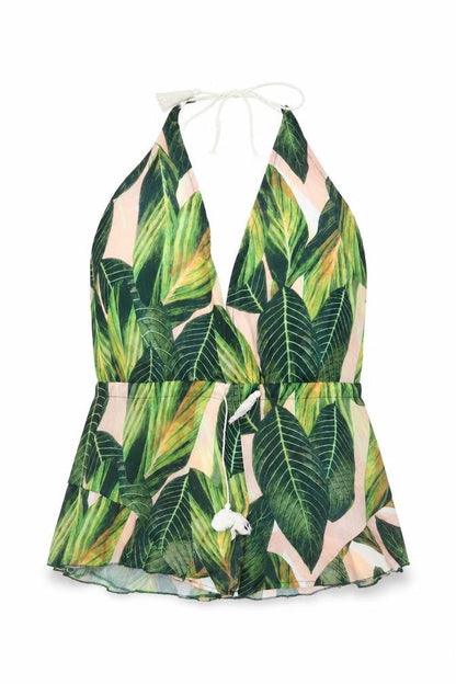 Womens UK Size S Zaful Green Basic Blouse