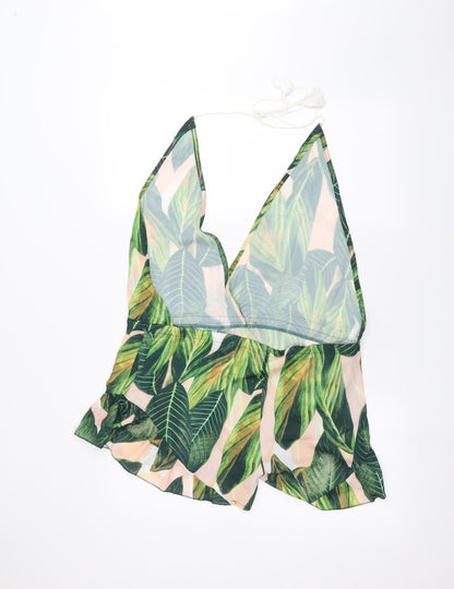 Womens UK Size S Zaful Green Basic Blouse