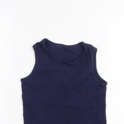 George Girls Blue   Basic T-Shirt Size 7-8 Years