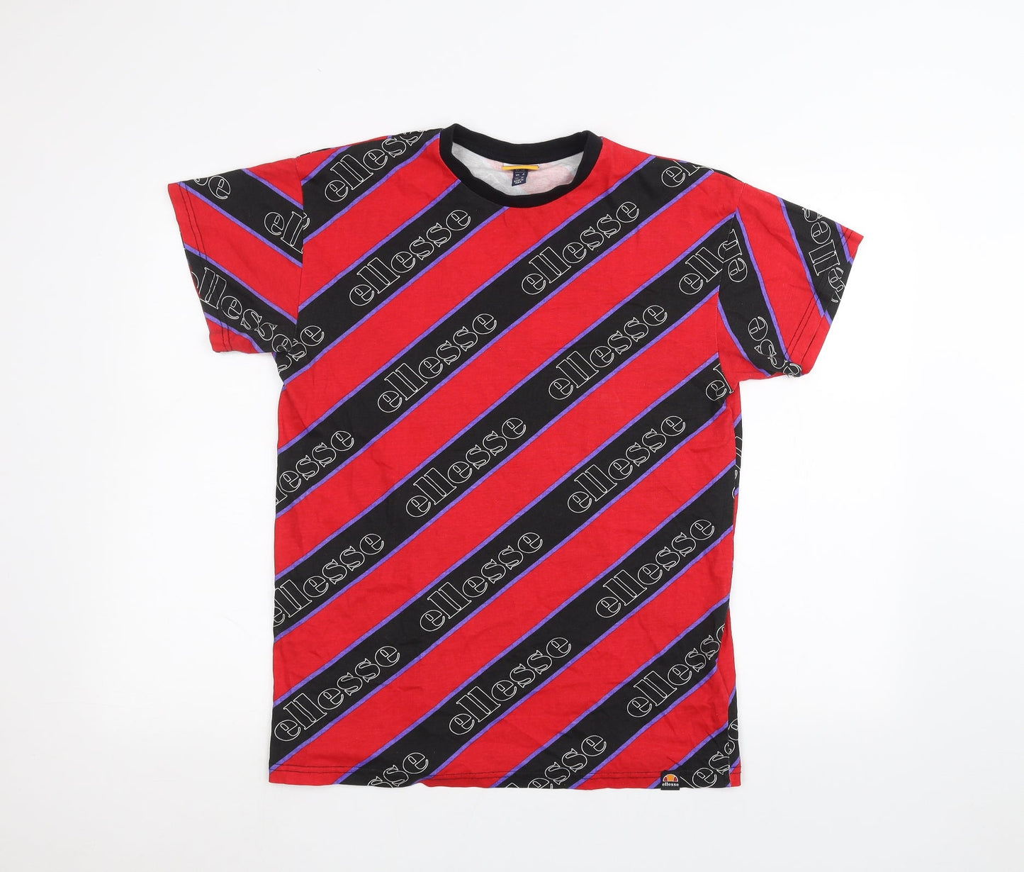 ellesse Womens Red Striped  Basic T-Shirt Size 8