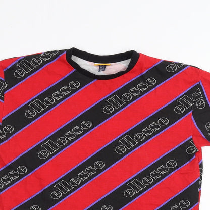 ellesse Womens Red Striped  Basic T-Shirt Size 8