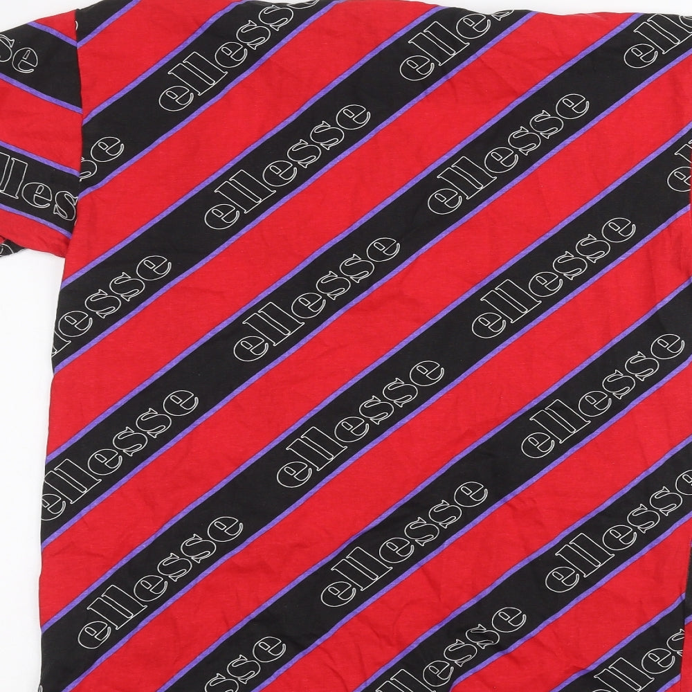 ellesse Womens Red Striped  Basic T-Shirt Size 8