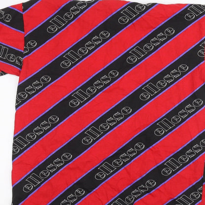 ellesse Womens Red Striped  Basic T-Shirt Size 8