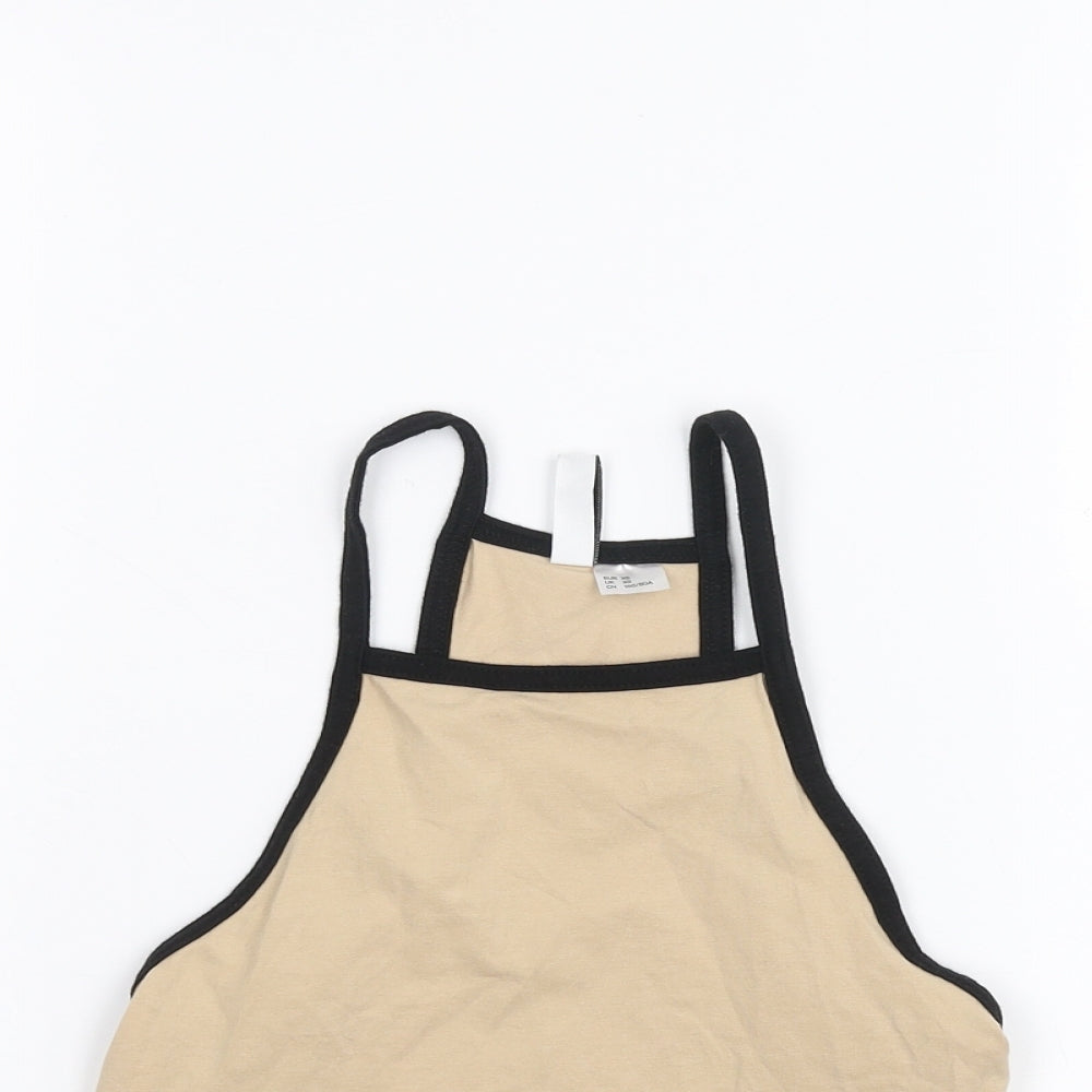 Womens UK Size XS H&M Brown Basic Tank