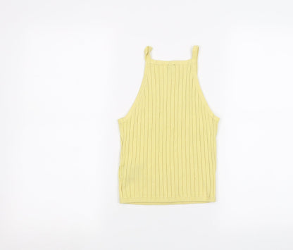Womens UK Size S H&M Yellow Basic Tank