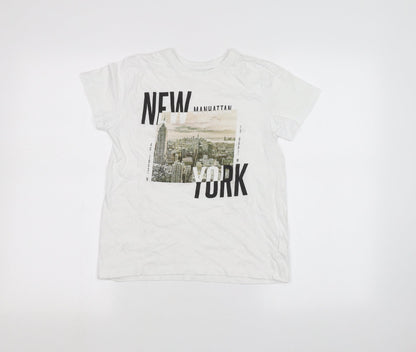 Primark Girls White   Basic T-Shirt Size 9-10 Years
