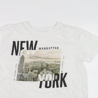 Primark Girls White   Basic T-Shirt Size 9-10 Years