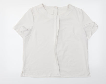 Womens UK Size L Preworn White Basic Blouse