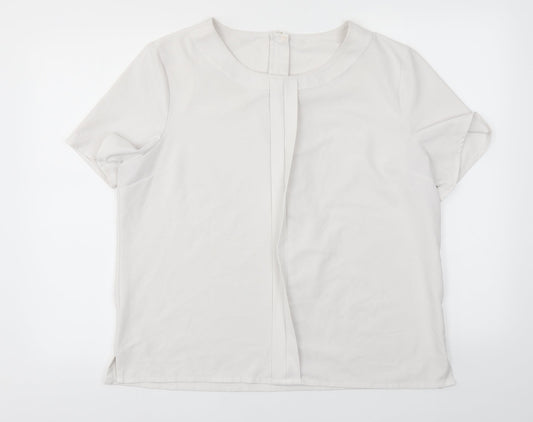 Womens UK Size L Preworn White Basic Blouse