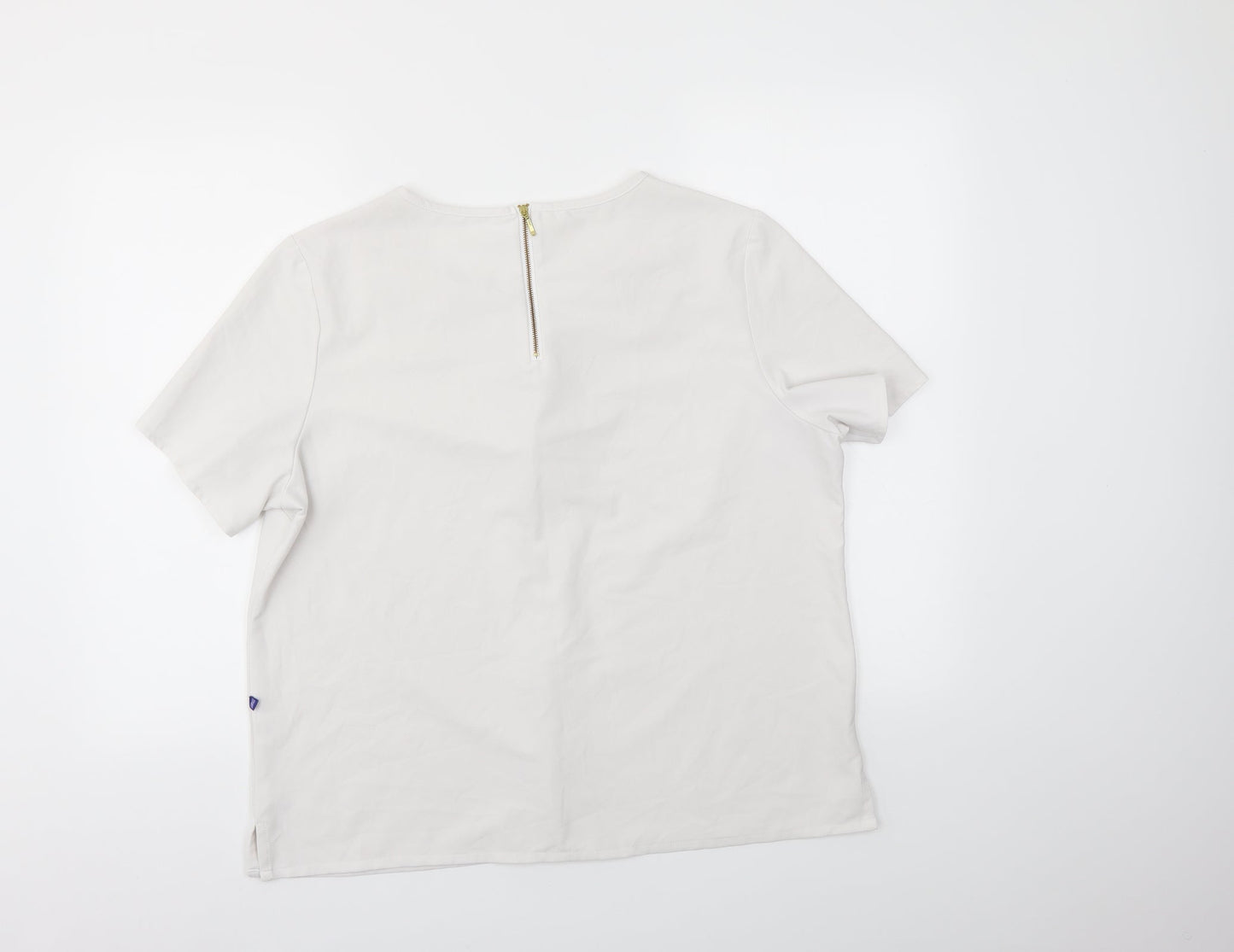 Womens UK Size L Preworn White Basic Blouse