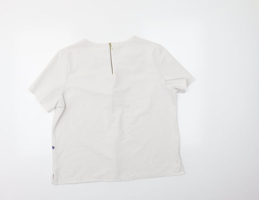 Womens UK Size L Preworn White Basic Blouse