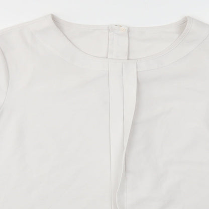 Womens UK Size L Preworn White Basic Blouse