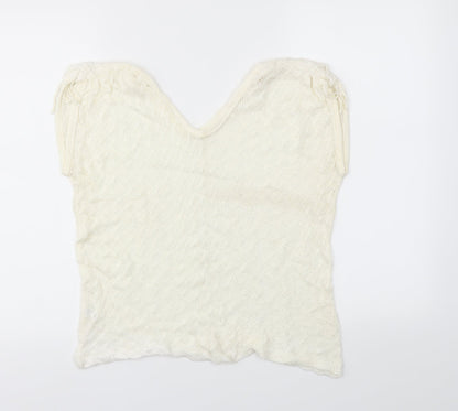 Womens UK Size M Preworn White Basic Blouse