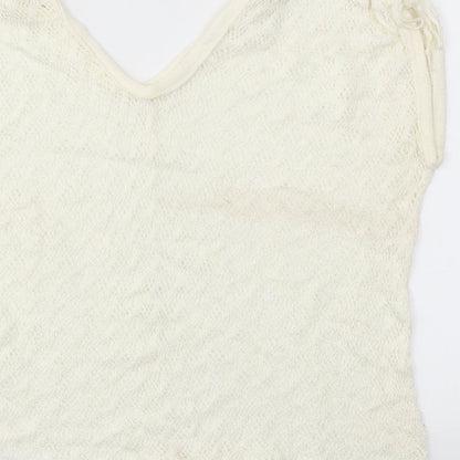 Womens UK Size M Preworn White Basic Blouse
