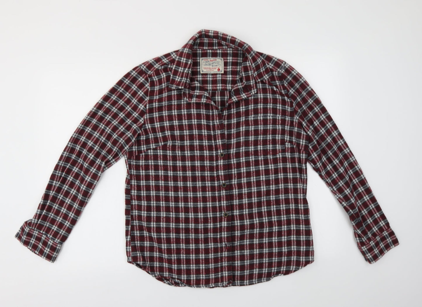 Mens UK Size L Jachs MFG Red  Button-Up Long Sleeve Casual Shirt
