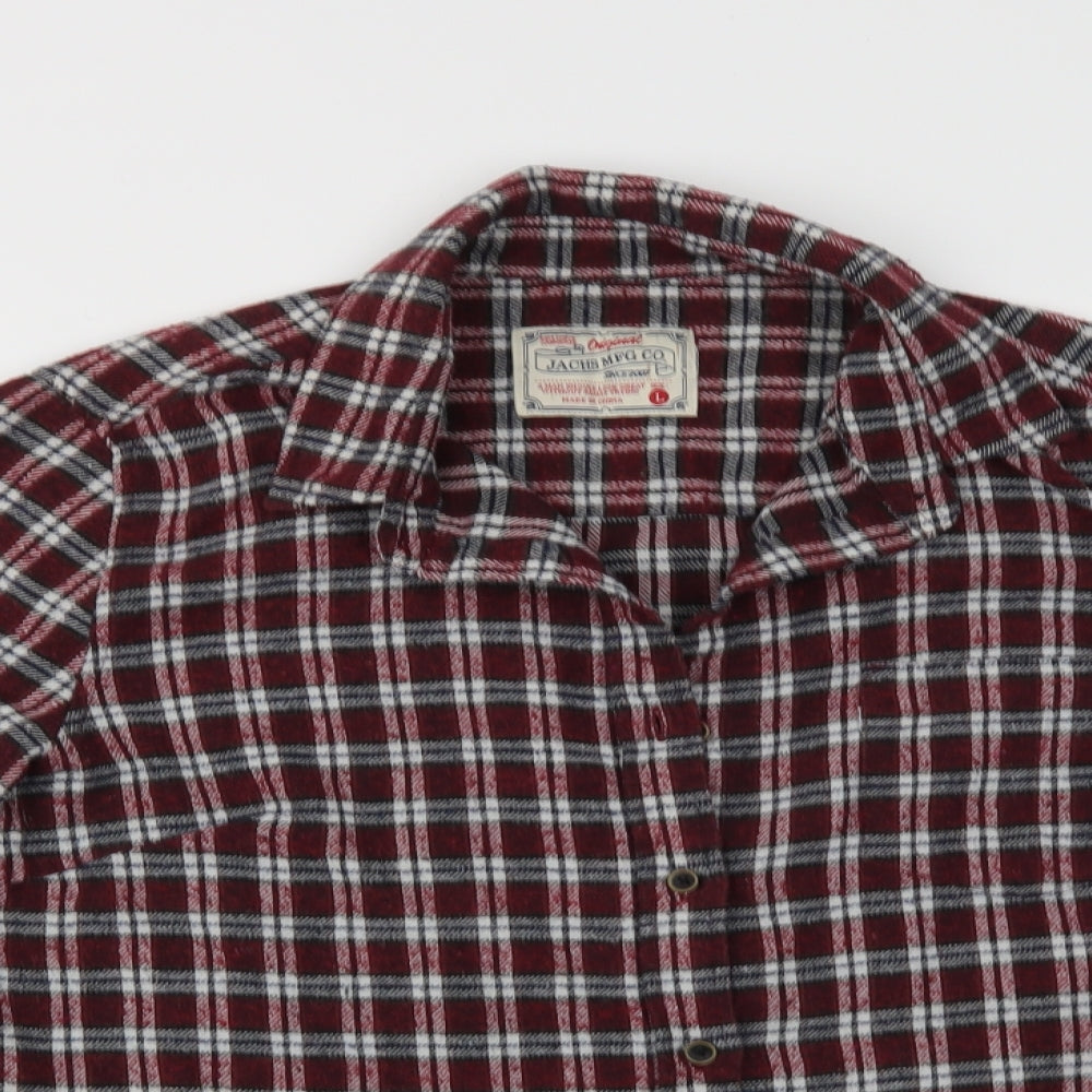 Mens UK Size L Jachs MFG Red  Button-Up Long Sleeve Casual Shirt