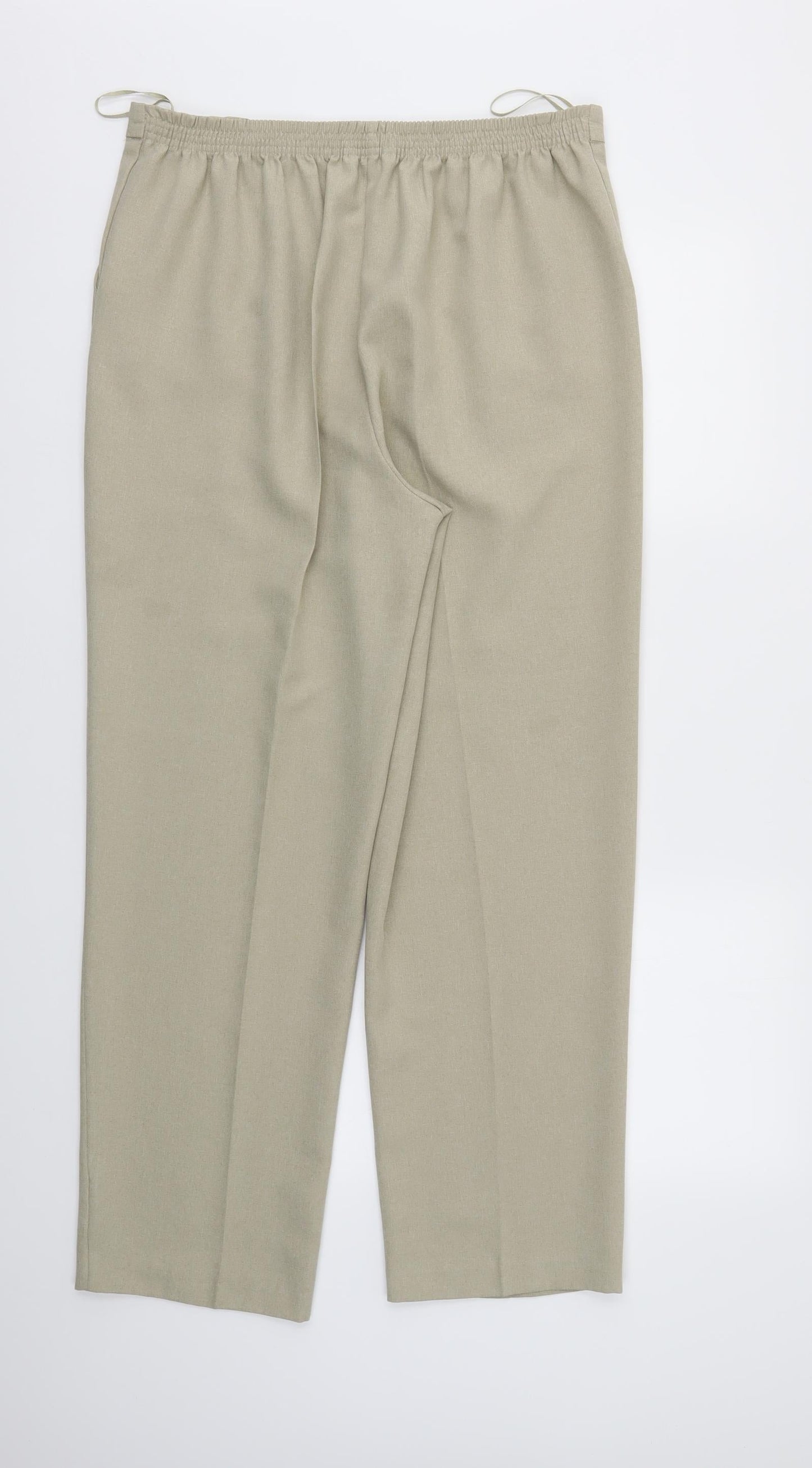 BM Womens Beige   Trousers  Size 16 L29 in - Elastic Waist Band
