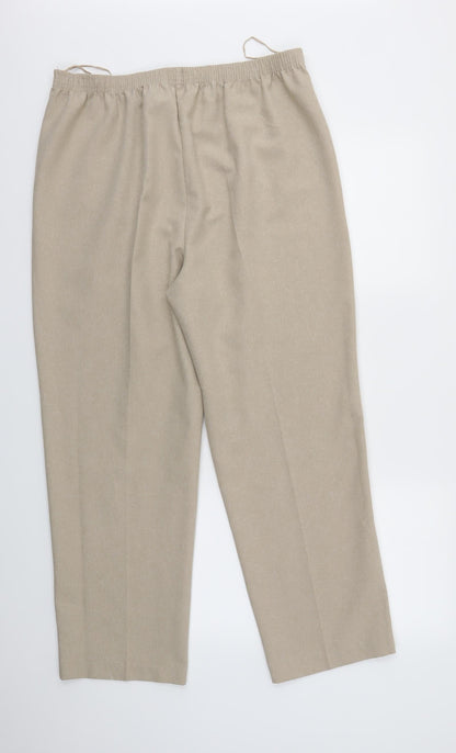 BM Womens Beige   Trousers  Size 16 L28 in - Elastic Waist Band
