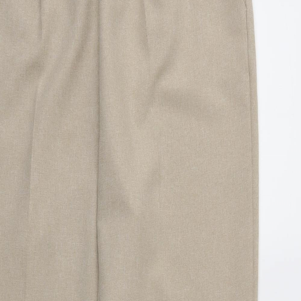 BM Womens Beige   Trousers  Size 16 L28 in - Elastic Waist Band