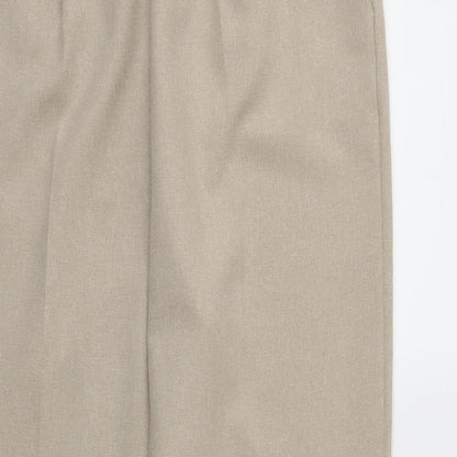 BM Womens Beige   Trousers  Size 16 L28 in - Elastic Waist Band