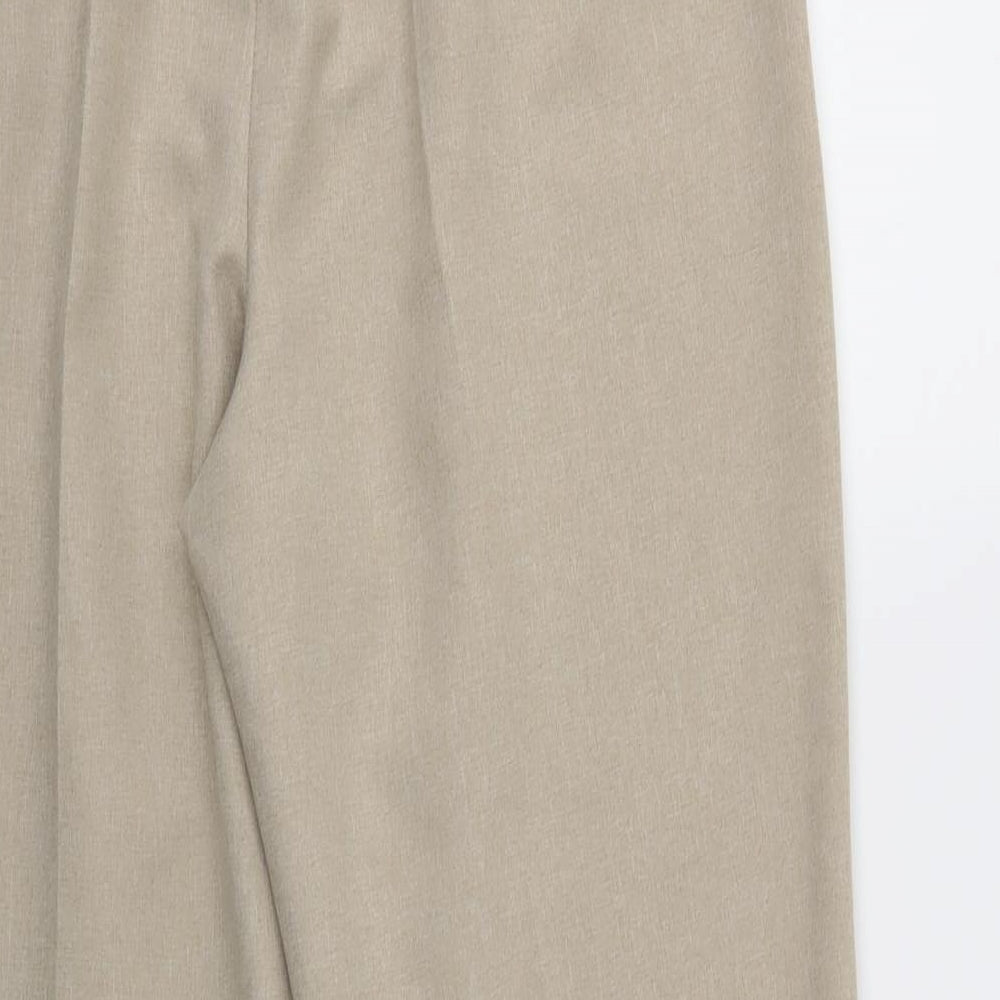 BM Womens Beige   Trousers  Size 16 L28 in - Elastic Waist Band