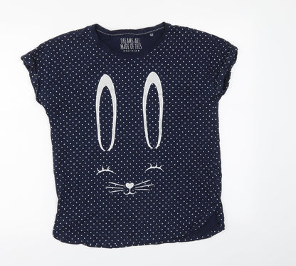 Nutmeg Womens Blue Polka Dot  Top Pyjama Top Size 8